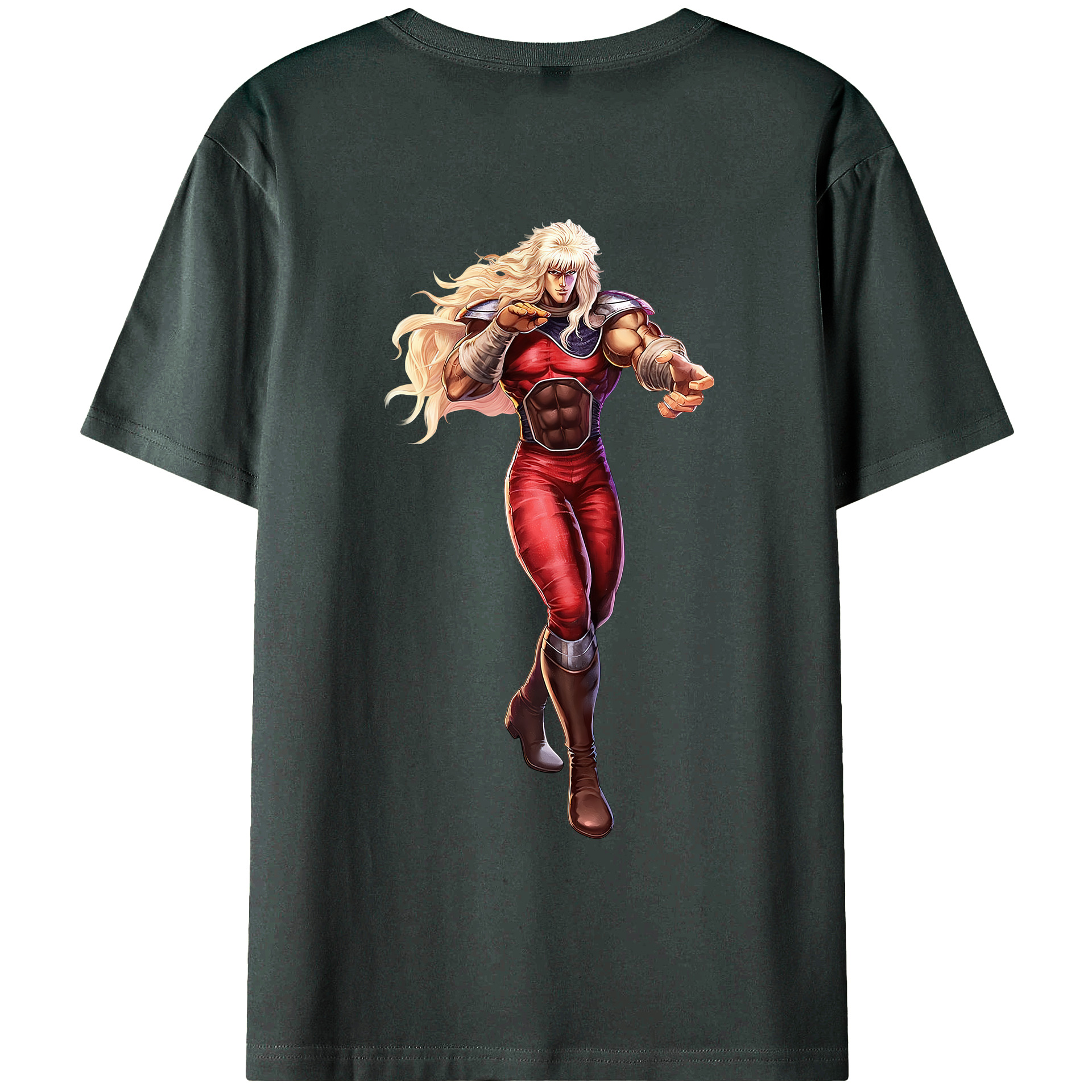 （画像用） 北斗の拳 Fist of the North Star 綿100％ メンズ半袖Tシャツ（バックプリント） 通気性